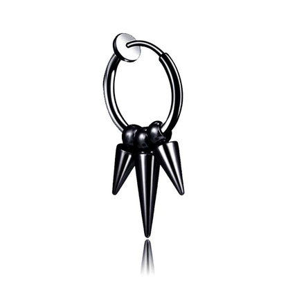 Fashion Stainless Steel Tassel Single Point Cone Earrings Single