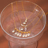 Fashion Stainless Steel Teardrop Pendant Necklace With Zircon Inlay Geometric Ins Style Vacuum Plated Light Luxury Jewelry