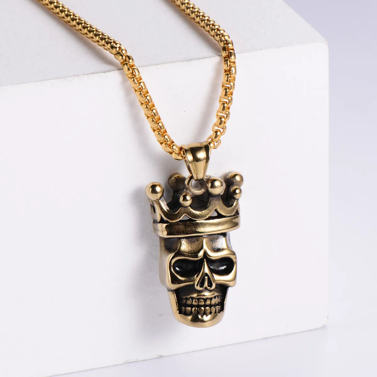 Fashion Stainless Steel Titanium Steel Skull Ghost Head Pendant Wholesale Gooddiy