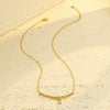 Fashion Stainless Steel Zircon Necklace Electroplated For Women