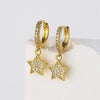 Fashion Star Copper Gold Plated Zircon Earrings 1 Pair