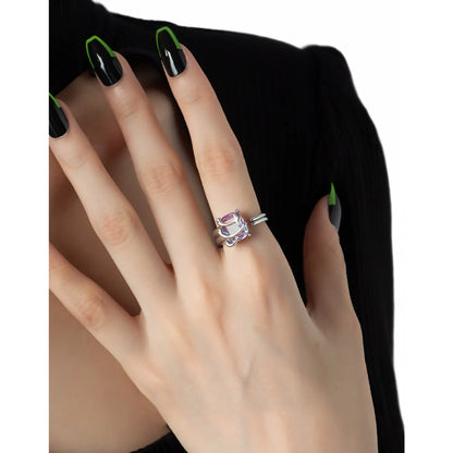 Fashion Star Copper Plating Zircon Open Ring