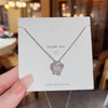 Titanium Steel Fashion Inlay Star Heart Shape Crown Rhinestones Pendant Necklace