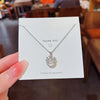 Titanium Steel Fashion Inlay Star Heart Shape Crown Rhinestones Pendant Necklace