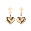 1 Pair Fashion Star Heart Shape Plating 304 Stainless Steel Gold Plated Earrings