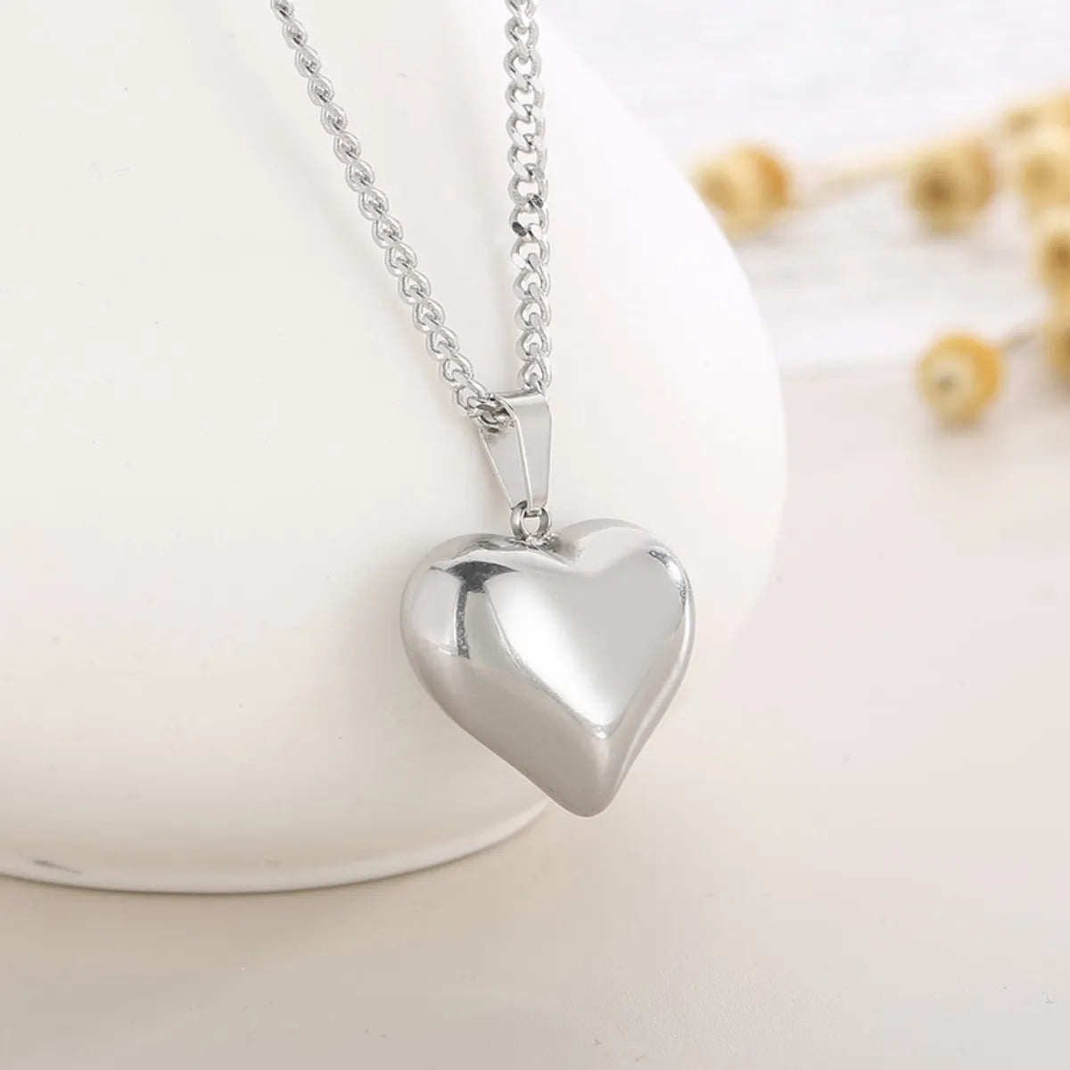 Fashion Star Heart Shape Titanium Steel Plating Pendant Necklace 1 Piece