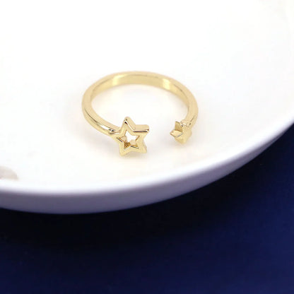 Fashion Star Copper Open Ring Plating Inlay Zircon Copper Rings