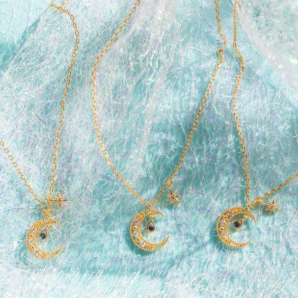 Ins Style Star And Moon Necklace Women'S All-Match Copper Plated Gold Fashion Jewelry Autumn New Products In Stock Necklace