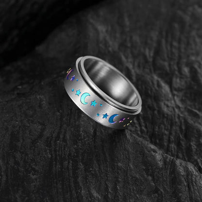 Fashion Star Moon Stainless Steel Rings