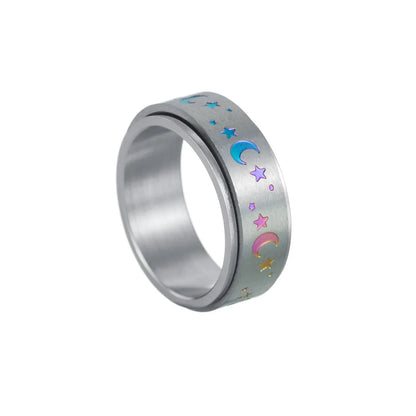 Fashion Star Moon Stainless Steel Rings