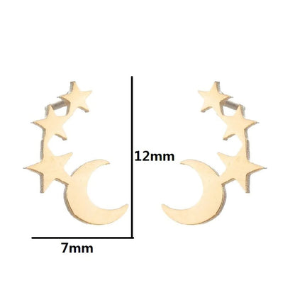 Fashion Star Smile Face Skull Stainless Steel Plating Hollow Out Ear Studs 1 Pair