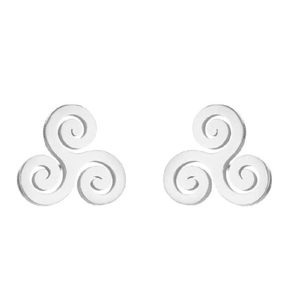 Fashion Star Smile Face Skull Stainless Steel Plating Hollow Out Ear Studs 1 Pair