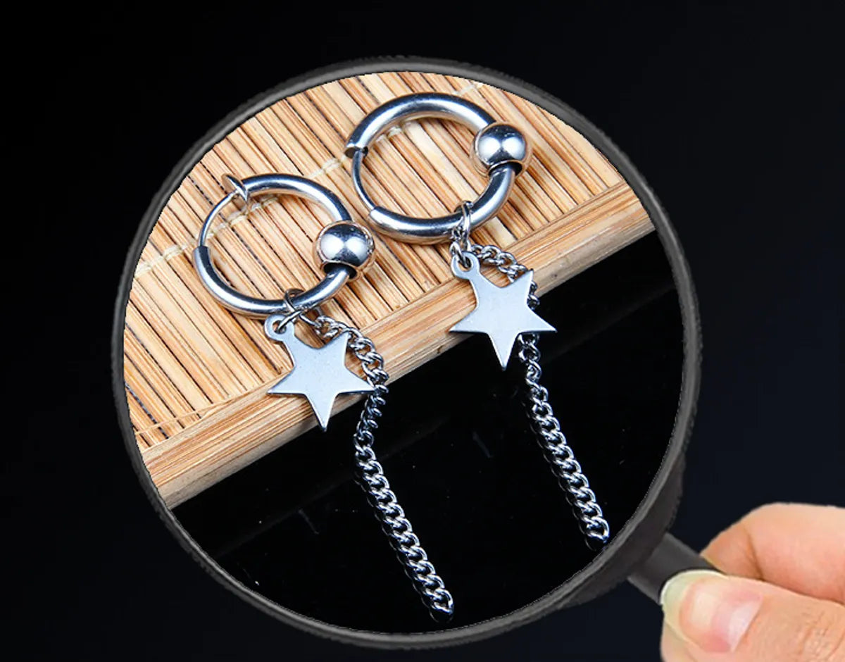 Fashion Star Stainless Steel Dangling Earrings Plating Stainless Steel Earrings 1 Piece