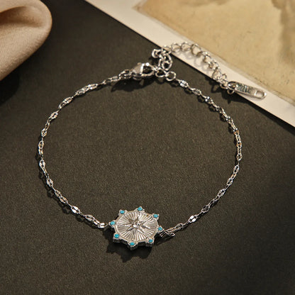 Fashion Star Stainless Steel Inlay Artificial Gemstones Bracelets