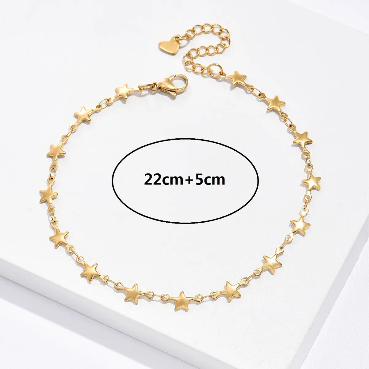 Wholesale Jewelry Fashion Star 201 Stainless Steel 18K Gold Plated Plating Anklet