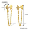 Fashion Star Women's Silver Earrings Inlaid Zircon Geometric Style
