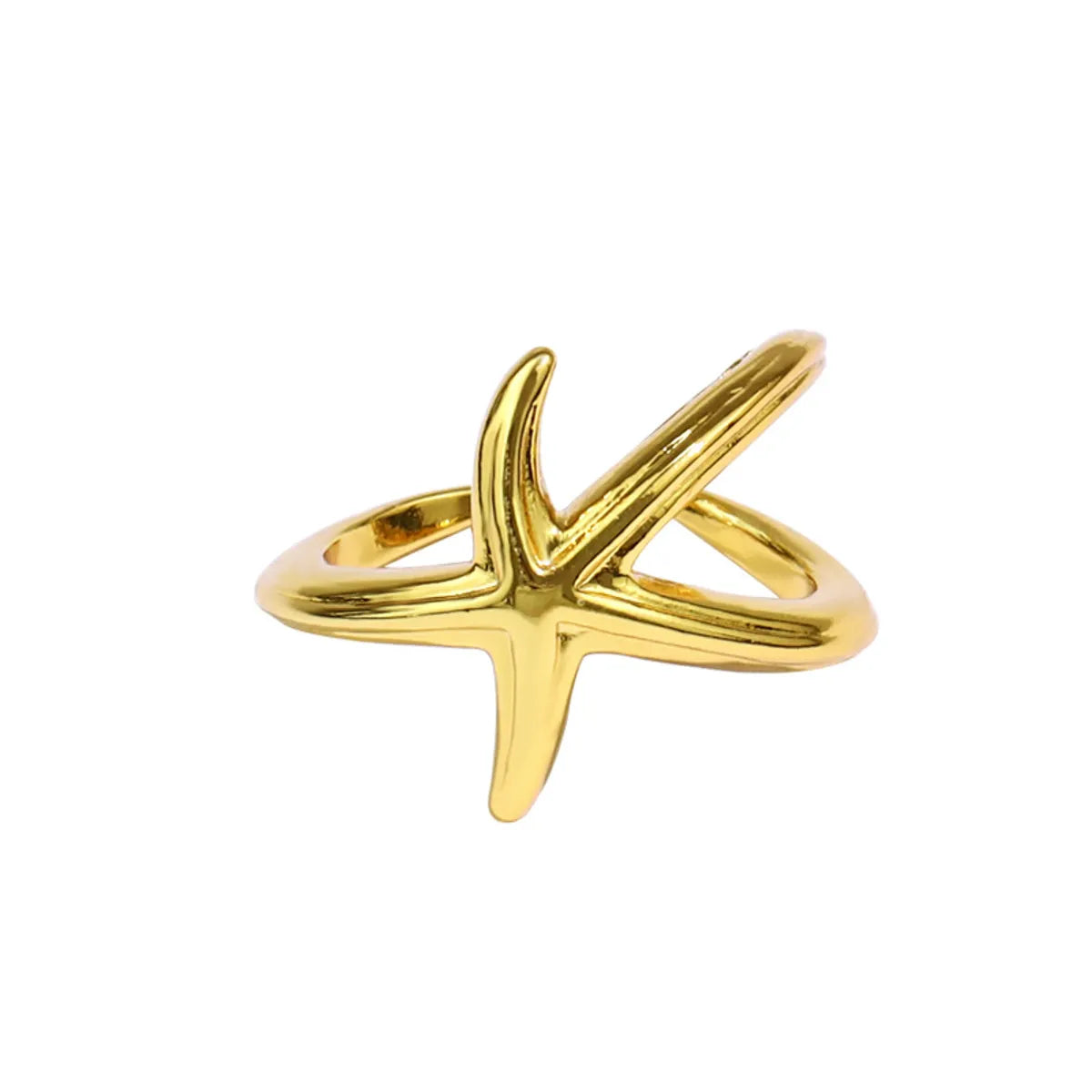 Fashion Starfish Geometric Solid Color Niche Index Finger Seaside Simple Ring