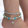 Fashion Starfish Pearl Conch Anklet Mizhu Yoga Turtle Pendant Anklet Retro Wave Foot Ornament