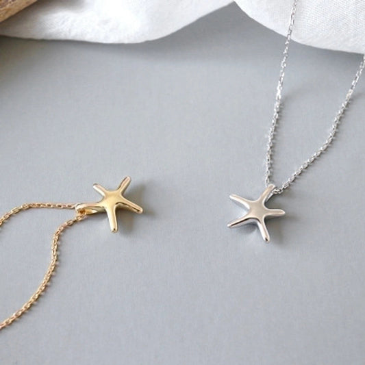 Fashion Starfish Sterling Silver Pendant Necklace 925 Silver Necklaces