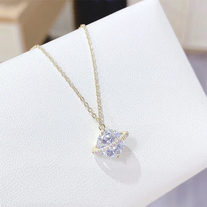 Fashion Starry Sky Copper Inlay Zircon Necklace