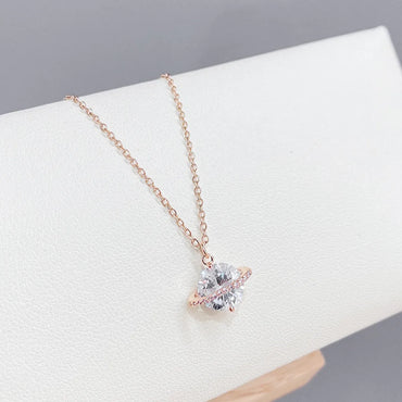 Fashion Starry Sky Copper Inlay Zircon Necklace