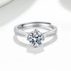 Fashion Sterling Silver Moissanite Ring For Women Geometric Adjustable Electroplated Couple Ring