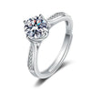 Fashion Sterling Silver Moissanite Ring For Women Geometric Adjustable Electroplated Couple Ring