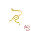 Fashion 925 Sterling Silver Snake Open Ring With Geometric Pattern Electroplated For Women And Unisex