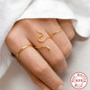 Fashion 925 Sterling Silver Snake Open Ring With Geometric Pattern Electroplated For Women And Unisex