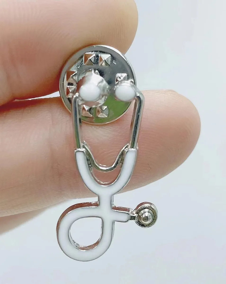 Fashion Stethoscope Alloy Enamel Unisex Brooches