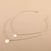 Fashion Street Shooting Metal Chain Size Sequin Necklace Simple Round Double Clavicle Chain For Women