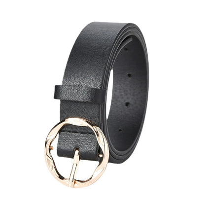 Fashion Stripe Irregular Round Buckle Belt