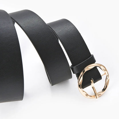 Fashion Stripe Irregular Round Buckle Belt