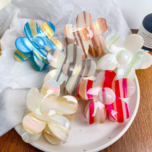 Fashion Stripe Plastic Handmade Hair Claws 1 Piece