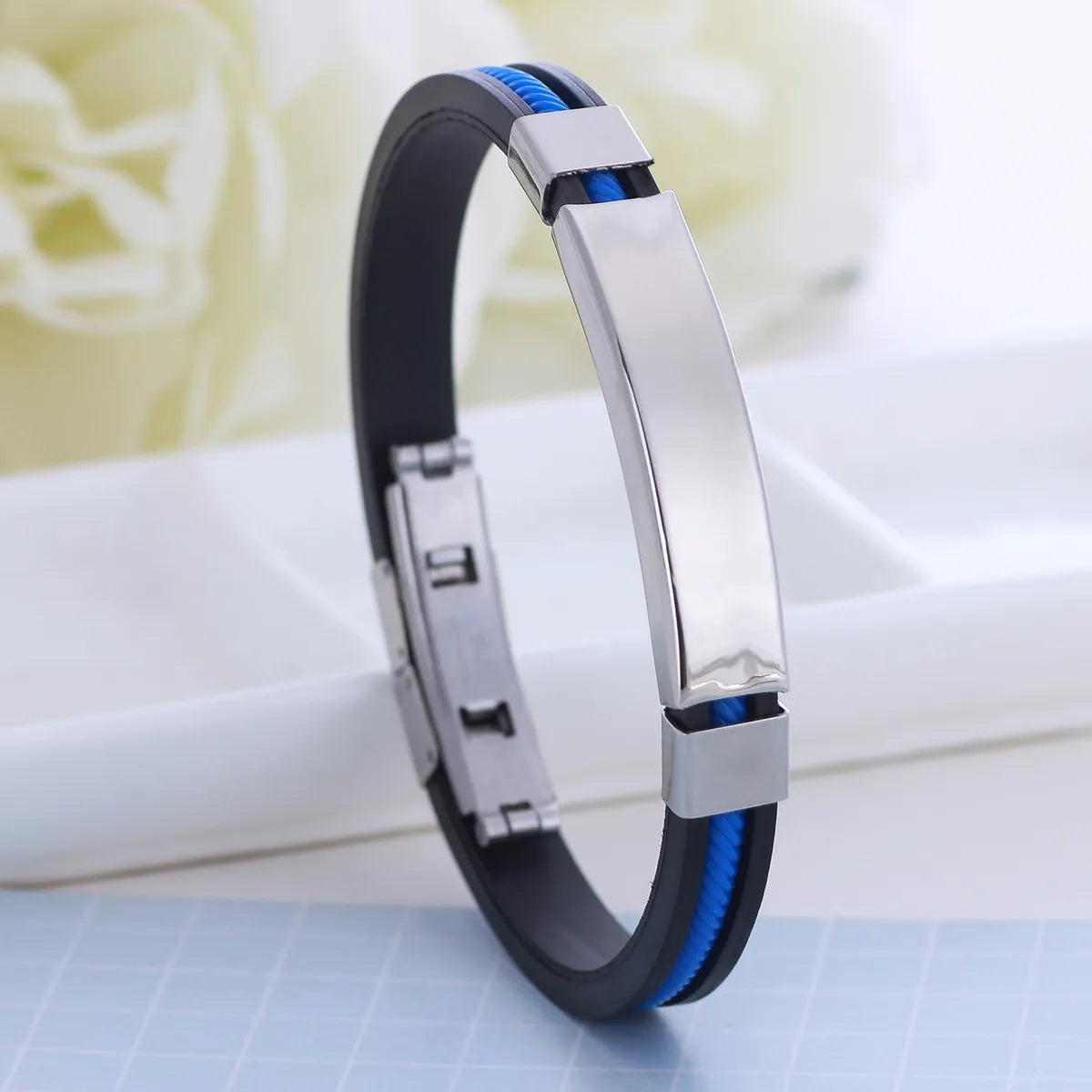 Fashion Stripe Stainless Steel Bangle 1 Piece