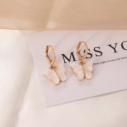 Butterfly Plating Alloy No Inlaid 18K Gold Plated Earrings