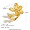 Fashion Stylish Stainless Steel 18K Gold Plated Imitation Pearl Snake Head Flower Polar Star Three Layer Open Ring For Women With Electroplating And Animal Zodiac Design