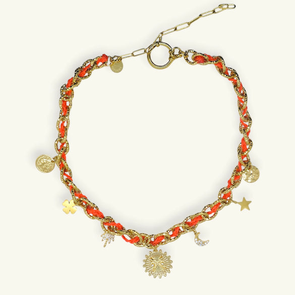Fashion Summer Ocean Titanium Steel Necklace With Devil's Eye Star Heart Multipendant Electroplating