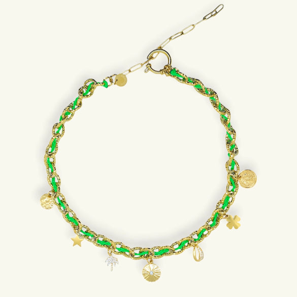 Fashion Summer Ocean Titanium Steel Necklace With Devil's Eye Star Heart Multipendant Electroplating