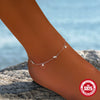 Fashion Summer S925 Sterling Silver Adjustable Double Star Lightning Unisex Foot Chain