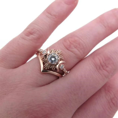 Fashion Sun Alloy Plating Inlay Rhinestones Women's Rings