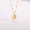 Copper 14K Gold Plated Fashion Sun Moon Pendant Necklace