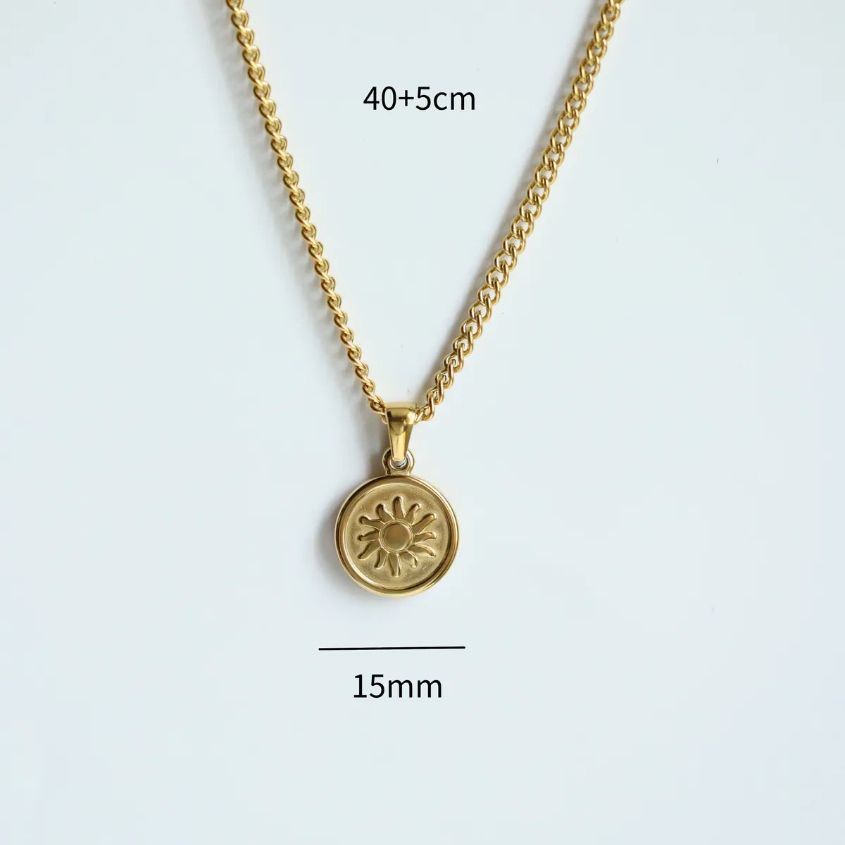 Wholesale Jewelry Fashion Sun Moon 201 Stainless Steel 304 Stainless Steel Titanium Steel 18K Gold Plated Plating Pendant Necklace