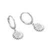 Fashion Sunflower Zircon Earrings For Women In S925 Sterling Silver With Diamond Encrusted Geometric Design And Electroplated Finish