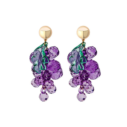 Fashion Sweet Fruit Grape Arylic Acrylic Women's Earrings