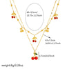 Fashion Sweet Fruit Pattern Stainless Steel Goldplated Pendant Necklace With Water Wave Chain