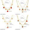 Fashion Sweet Fruit Style Stainless Steel Pendant Necklace With Electroplating And Three Dimensional Design