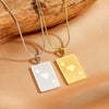 Fashion Sweet Geometric Titanium Steel Poker Frosted Pendant Necklace For Women With Electroplating Treatment