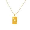 Fashion Sweet Geometric Titanium Steel Poker Frosted Pendant Necklace For Women With Electroplating Treatment