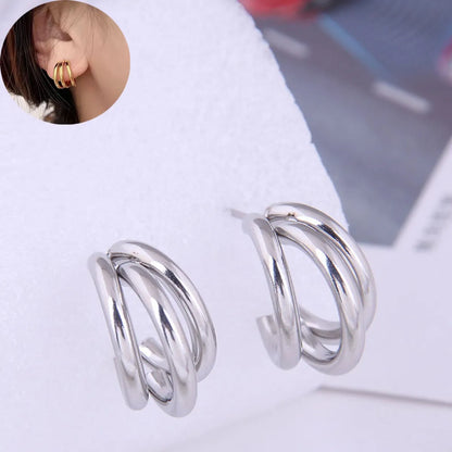 Fashion Sweet Simple Personality Titanium Steel Temperament Earrings